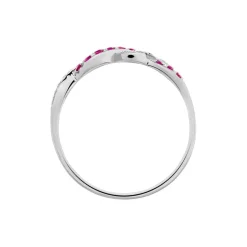 Bague Sofia Or Blanc Rubis Et Diamant