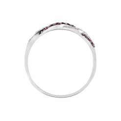 Bague Sofia Or Blanc Rubis Et Diamant