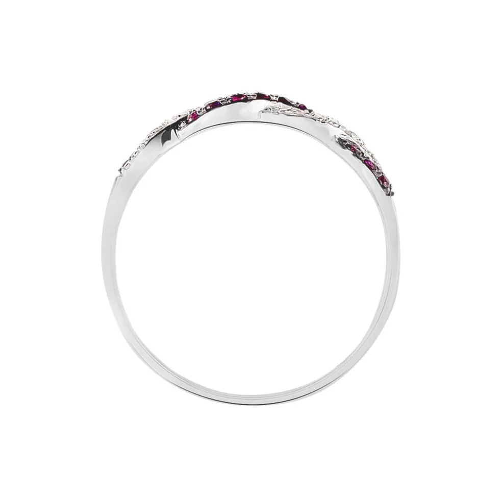 Bague Sofia Or Blanc Rubis Et Diamant