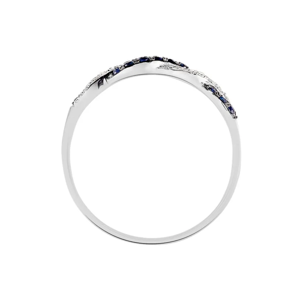 Bague Sofia Or Blanc Saphir Et Diamant