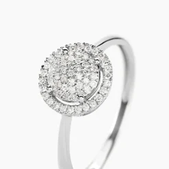 Bague Soleil D'hiver Or Blanc Diamant Divers