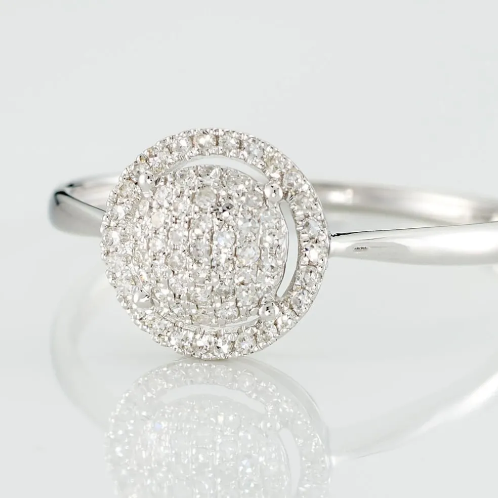 Bague Soleil D'hiver Or Blanc Diamant Divers