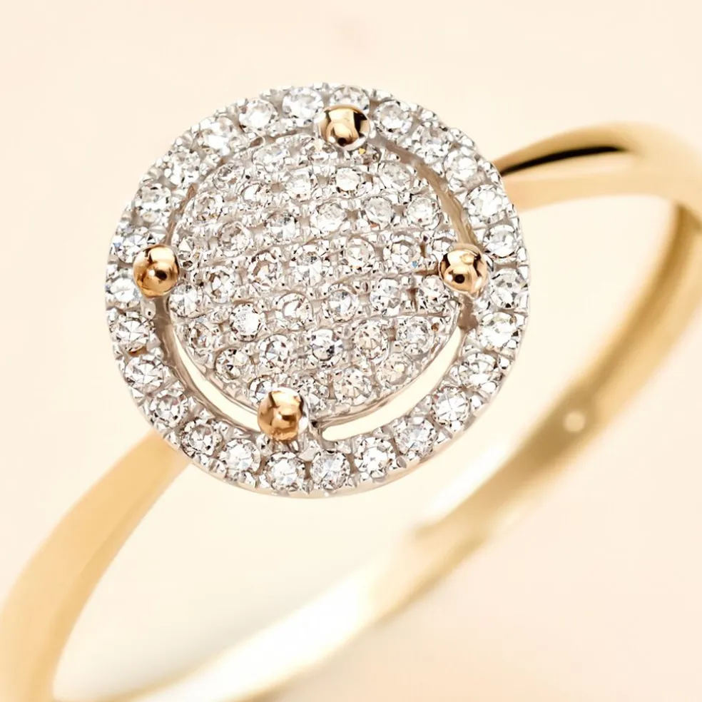 Bague Soleil D'hiver Or Jaune Diamant