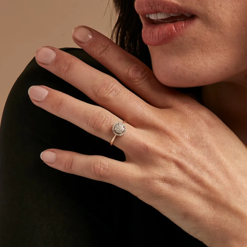 Bague Soleil D'hiver Or Jaune Diamant