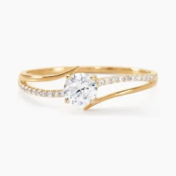 Bague Solitaire Abelia Or Jaune Oxyde De Zirconium