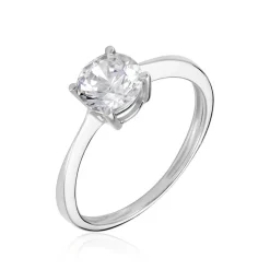 Bague Solitaire Abriel Or Blanc Oxyde De Zirconium