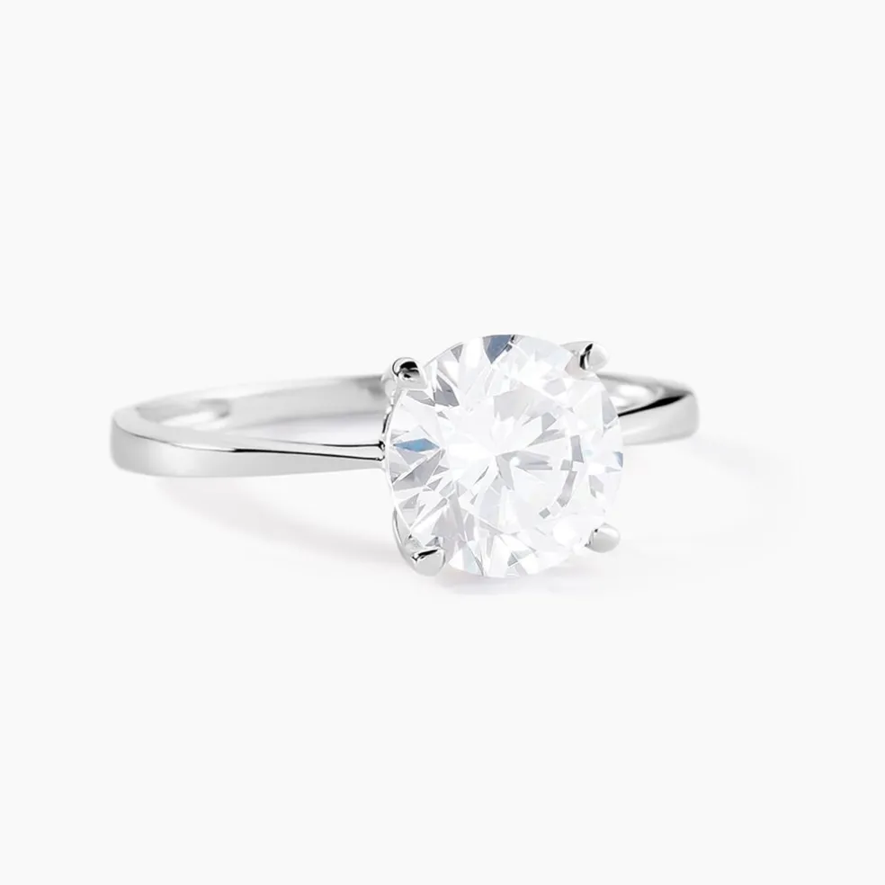 Bague Solitaire Abriel Or Blanc Oxyde De Zirconium