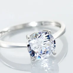 Bague Solitaire Abriel Or Blanc Oxyde De Zirconium