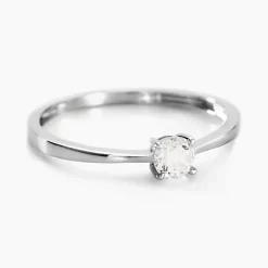 Bague Solitaire Abriel Or Blanc Oxyde De Zirconium