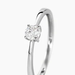 Bague Solitaire Abriel Or Blanc Oxyde De Zirconium