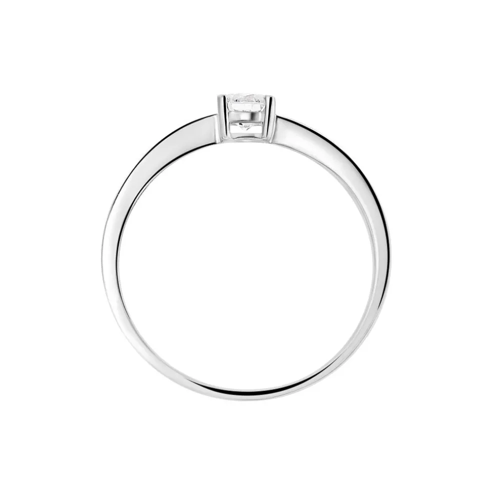 Bague Solitaire Abriel Or Blanc Oxyde De Zirconium
