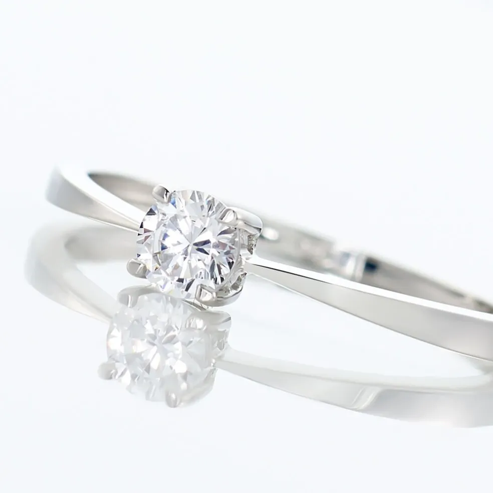 Bague Solitaire Abriel Or Blanc Oxyde De Zirconium