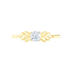 Bague Solitaire Alexine Or Jaune Oxyde De Zirconium