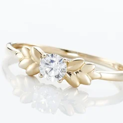 Bague Solitaire Alexine Or Jaune Oxyde De Zirconium