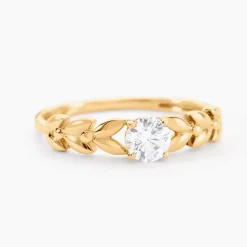 Bague Solitaire Alexine Or Jaune Oxyde De Zirconium