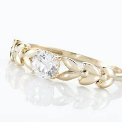 Bague Solitaire Alexine Or Jaune Oxyde De Zirconium