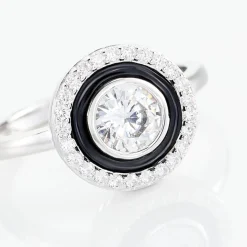 Bague Solitaire Aliou Argent Blanc Oxyde De Zirconium