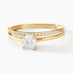Bague Solitaire Anatoline Or Jaune Oxyde De Zirconium