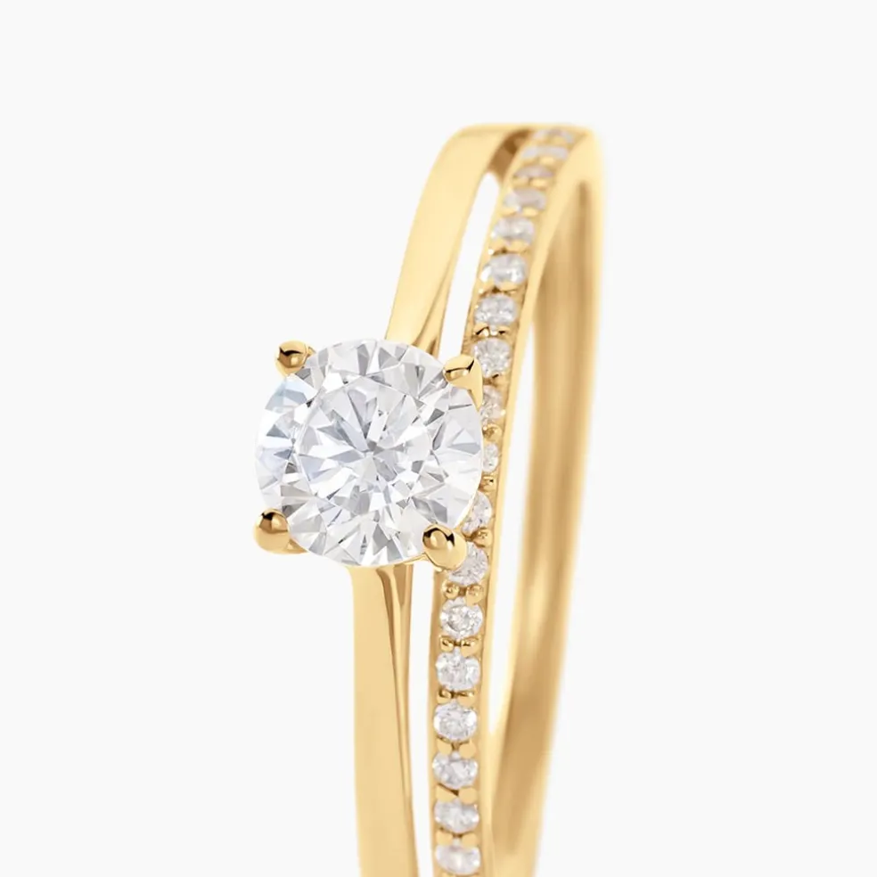 Bague Solitaire Anatoline Or Jaune Oxyde De Zirconium