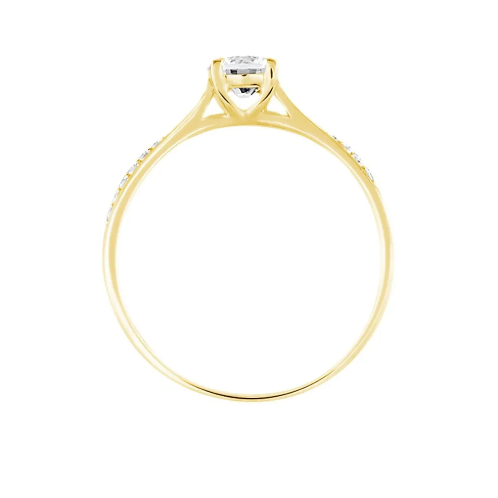 Bague Solitaire Anatoline Or Jaune Oxyde De Zirconium