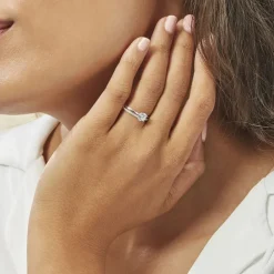 Bague Solitaire Anatoline Or Blanc Oxyde De Zirconium