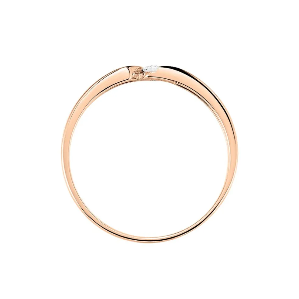 Bague Solitaire Anilie Or Rose Diamant