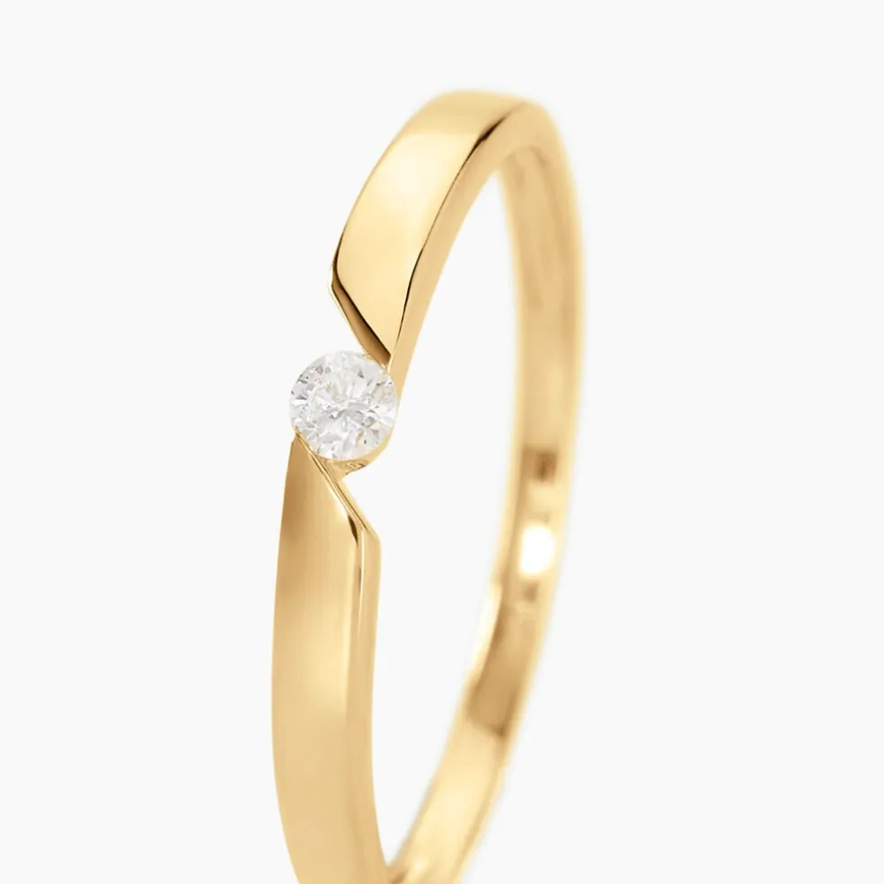 Bague Solitaire Anilie Or Jaune Diamant