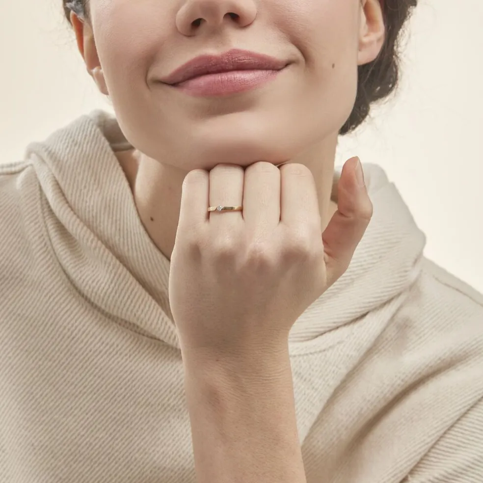Bague Solitaire Anilie Or Jaune Diamant