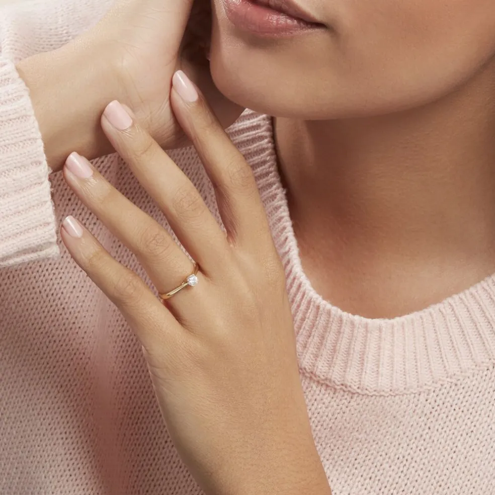 Bague Solitaire Aphrodite Or Jaune Diamant