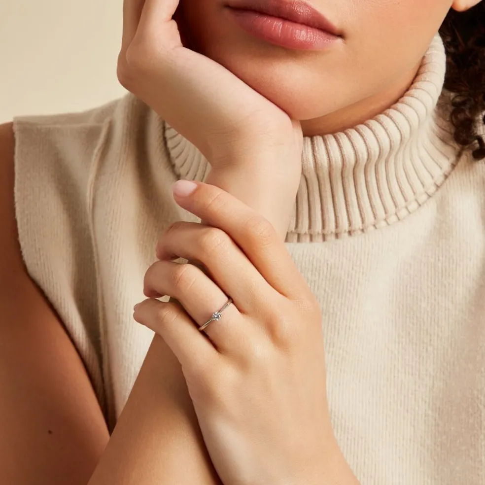 Bague Solitaire Aphrodite Platine Blanc Diamant