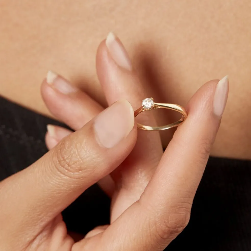 Bague Solitaire Aphrodite Or Jaune Diamant
