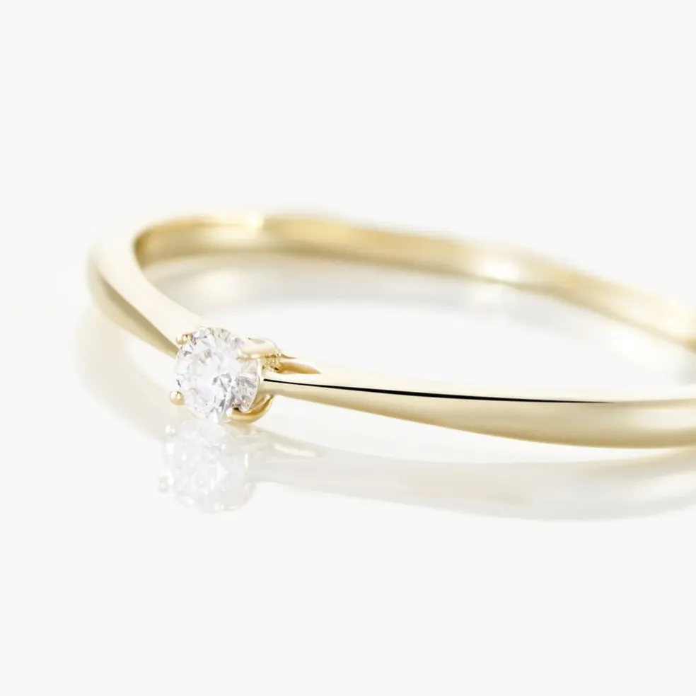 Bague Solitaire Aphrodite Or Jaune Diamant