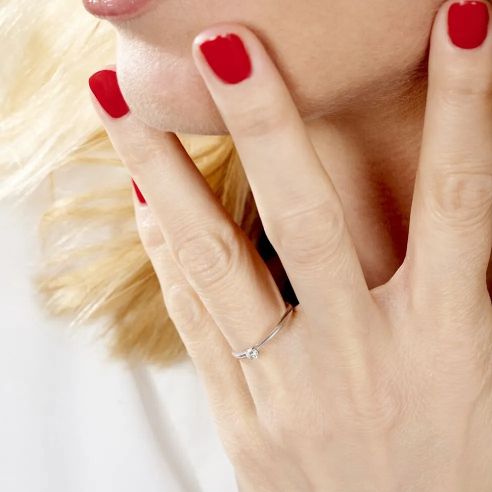 Bague Solitaire Aphrodite Or Blanc Diamant