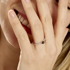 Bague Solitaire Argent Blanc Quitteri Oxyde De Zirconium