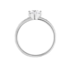 Bague Solitaire Argent Blanc Candi Oxyde De Zirconium