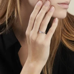 Bague Solitaire Argent Blanc Candi Oxyde De Zirconium