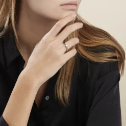 Bague Solitaire Argent Blanc Candi Oxyde De Zirconium