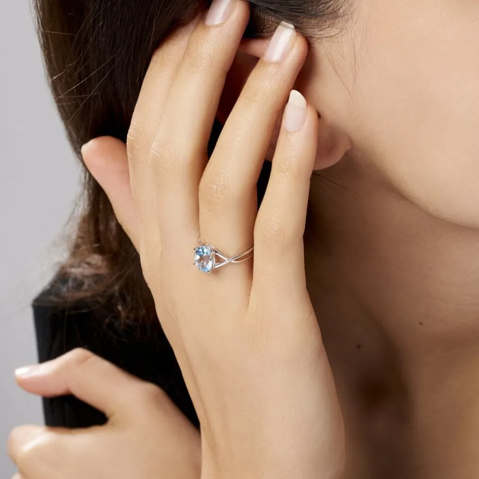 Bague Solitaire Armaelle Or Blanc Topaze