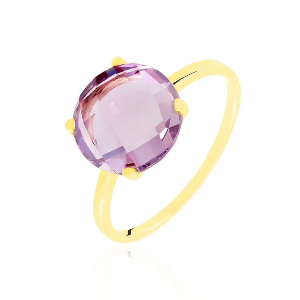 Bague Solitaire Armantia Or Jaune Amethyste
