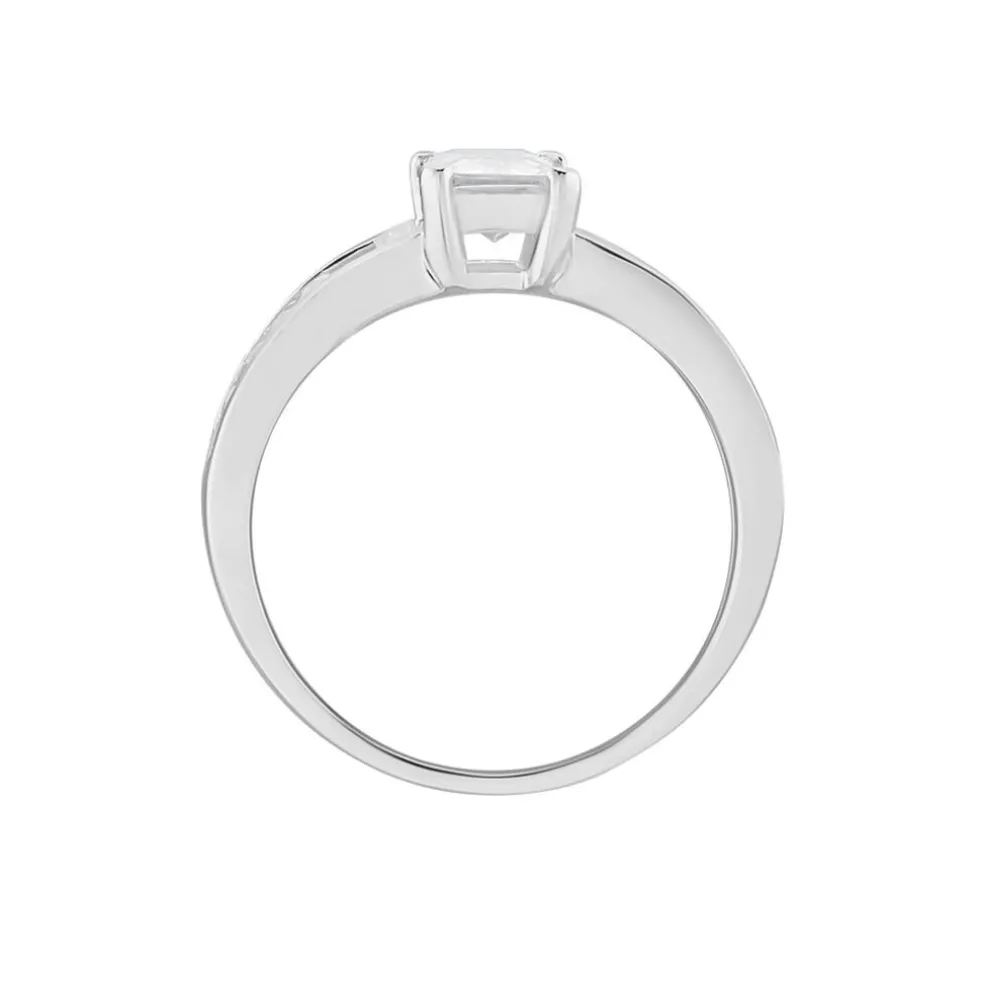 Bague Solitaire Aronn Argent Blanc Oxyde De Zirconium