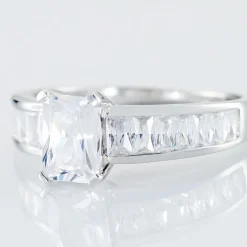 Bague Solitaire Aronn Argent Blanc Oxyde De Zirconium