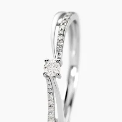 Bague Solitaire Asia Or Blanc Diamant