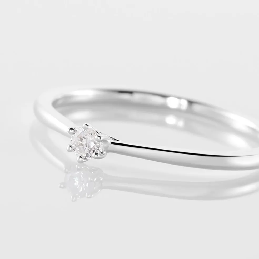 Bague Solitaire Athena Or Blanc Diamant