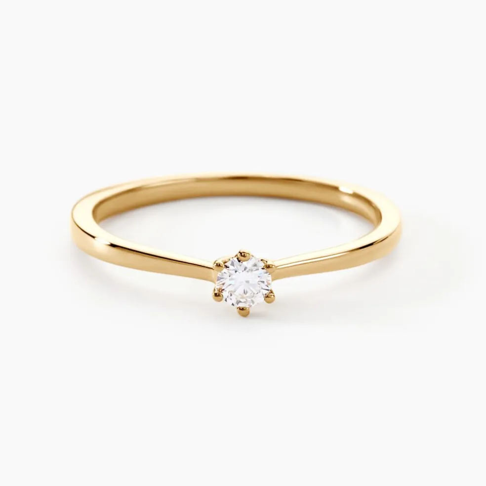 Bague Solitaire Athena Or Jaune Diamant