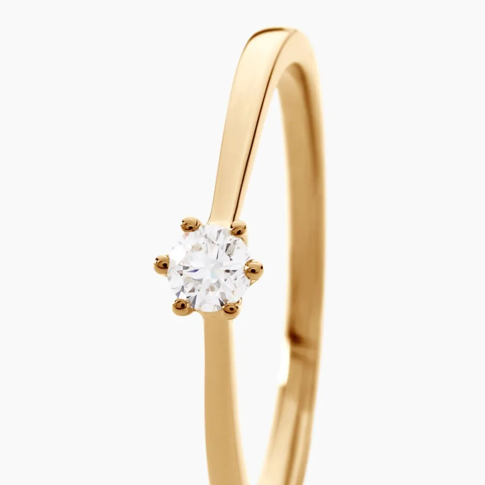 Bague Solitaire Athena Or Jaune Diamant