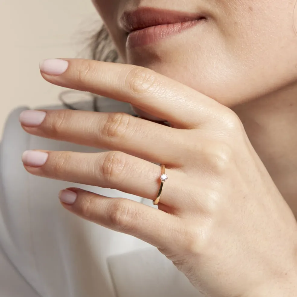 Bague Solitaire Athena Or Jaune Diamant