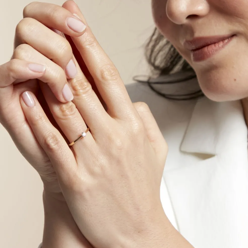 Bague Solitaire Athena Or Jaune Diamant