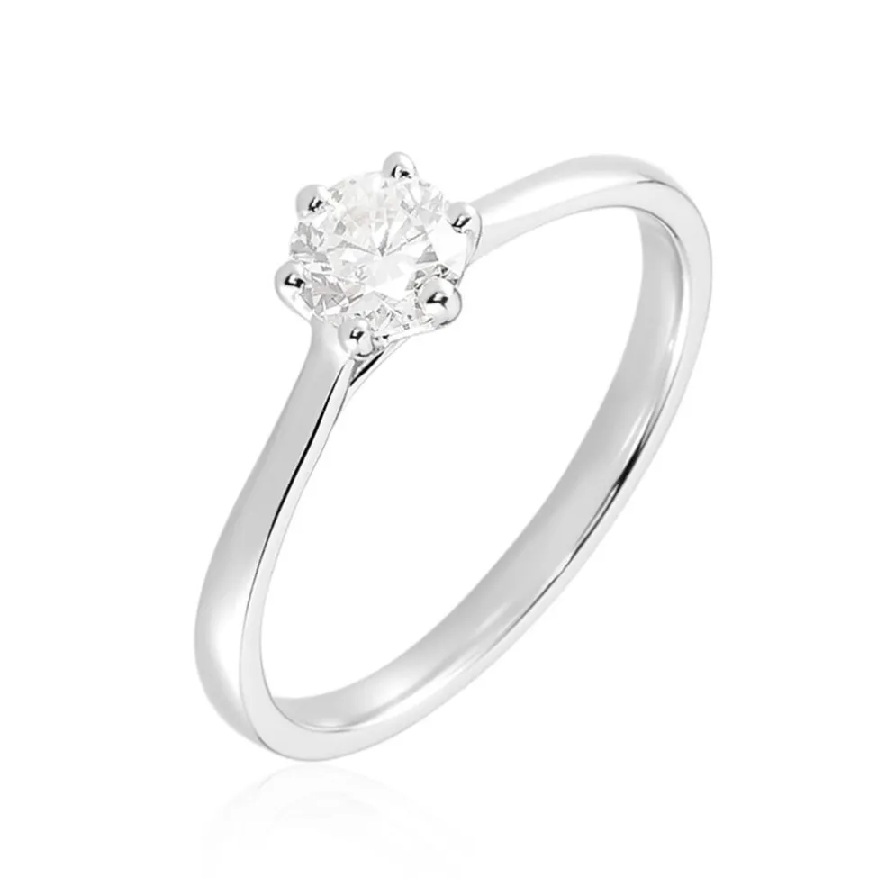 Bague Solitaire Athena Or Blanc Diamant