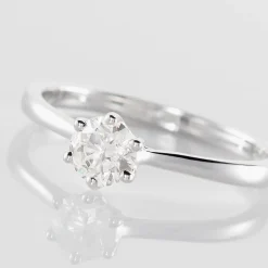 Bague Solitaire Athena Or Blanc Diamant