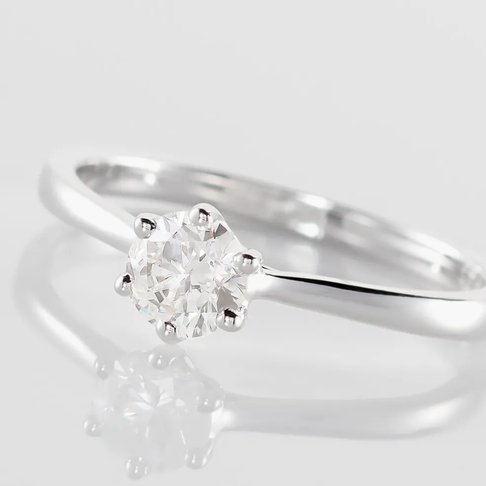 Bague Solitaire Athena Or Blanc Diamant